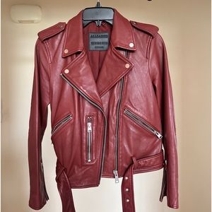 ALL SAINTS Balfern Red Leather Jacket - LIKE NEW
